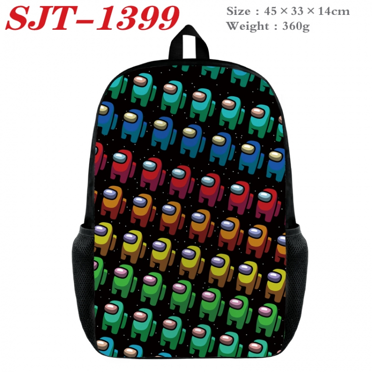 Among us Anime nylon canvas backpack student backpack 45x33x14cm