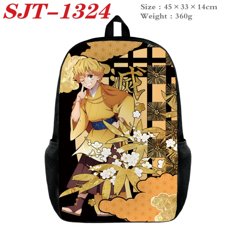Demon Slayer Kimets Anime nylon canvas backpack student backpack 45x33x14cm