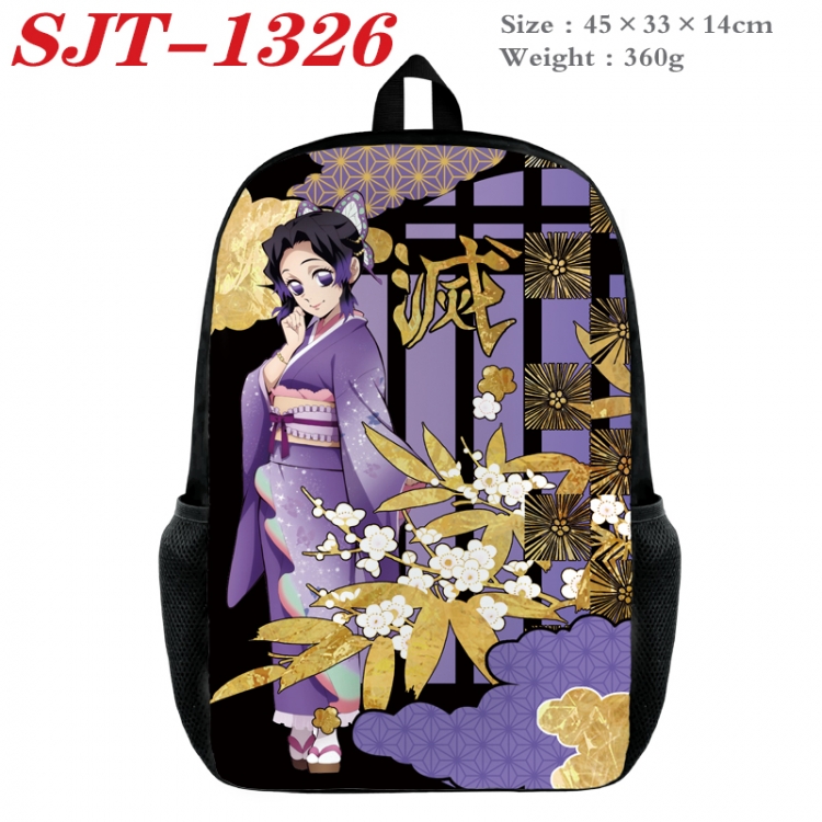 Demon Slayer Kimets Anime nylon canvas backpack student backpack 45x33x14cm