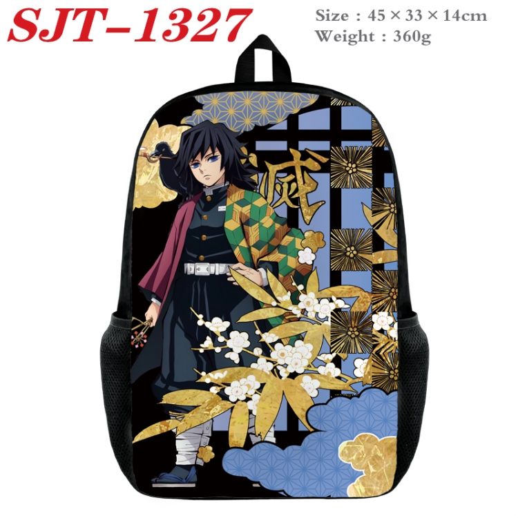 Demon Slayer Kimets Anime nylon canvas backpack student backpack 45x33x14cm
