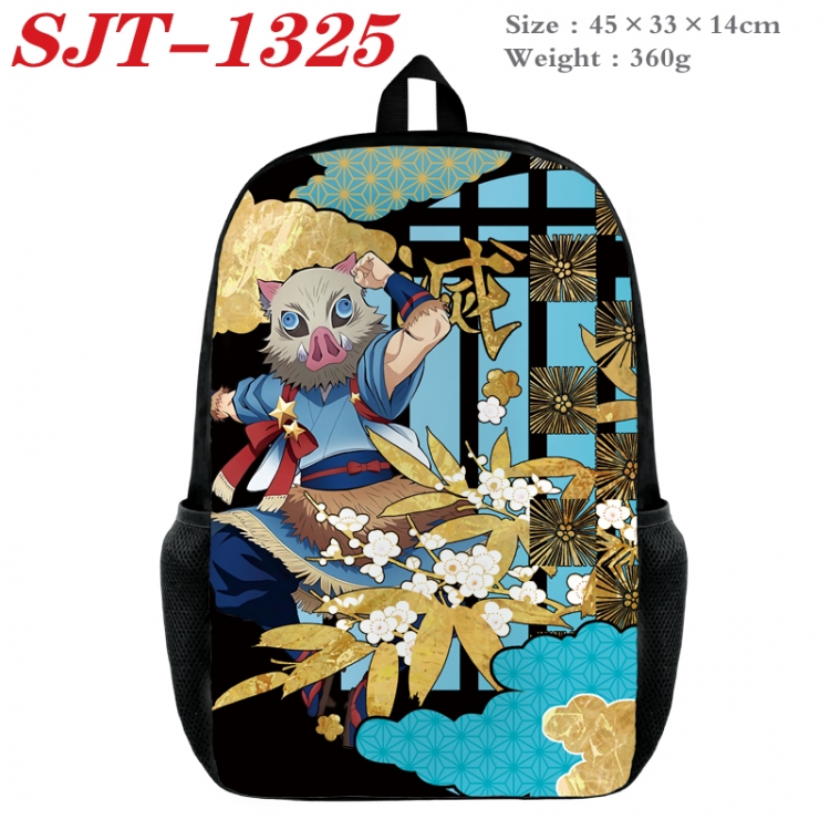 Demon Slayer Kimets Anime nylon canvas backpack student backpack 45x33x14cm