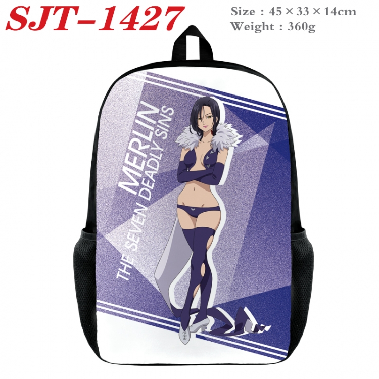 The Seven Deadly Sins Anime nylon canvas backpack student backpack 45x33x14cm