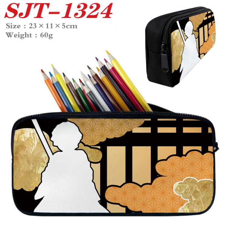 Demon Slayer Kimets  Anime nylon student pencil case 23x11x5cm 