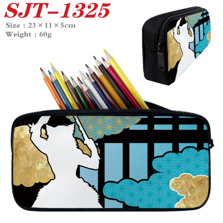 Demon Slayer Kimets  Anime nylon student pencil case 23x11x5cm 