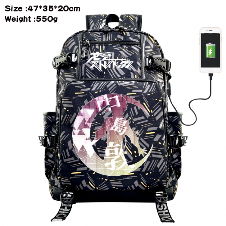 Bungo Stray Dogs Anime data cable camouflage print USB backpack schoolbag 47x35x20cm