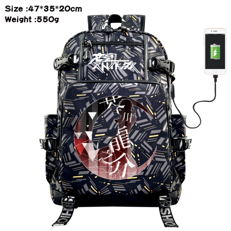 Bungo Stray Dogs Anime data cable camouflage print USB backpack schoolbag 47x35x20cm
