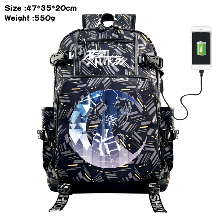 Bungo Stray Dogs Anime data cable camouflage print USB backpack schoolbag 47x35x20cm