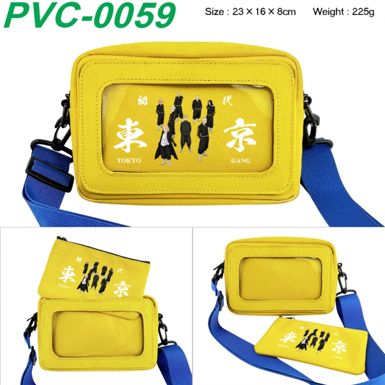 Tokyo Revengers Anime PVC transparent small shoulder bag 23x16x8cm