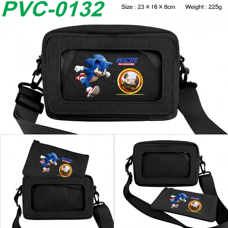 Sonic The Hedgehog Anime PVC transparent small shoulder bag 23x16x8cm
