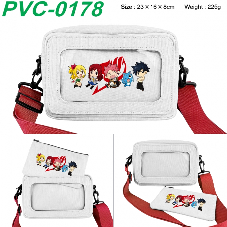 Fairy tail Anime PVC transparent small shoulder bag 23x16x8cm