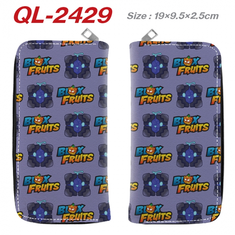 blox fruits Anime peripheral PU leather full-color long zippered wallet 19.5x9.5x2.5cm QL-2429