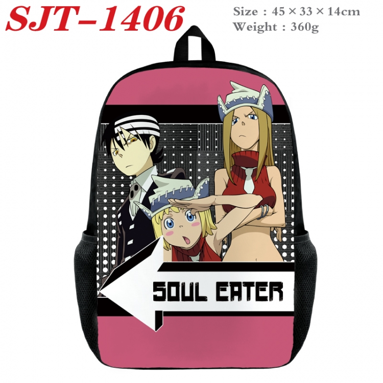 Soul Eater Anime nylon canvas backpack student backpack 45x33x14cm