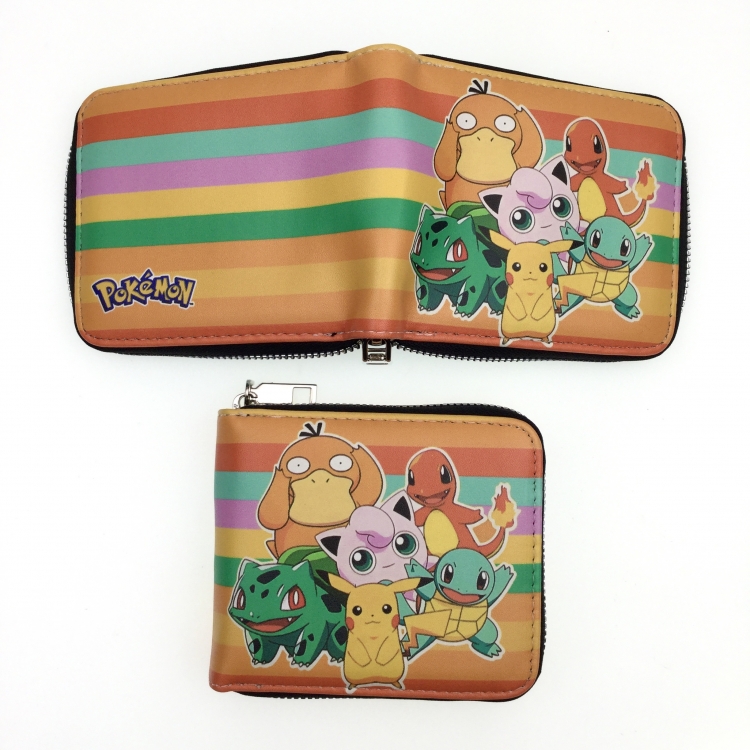 Pokemon Short zipper card wallet with foreskin clip 12X10CM
