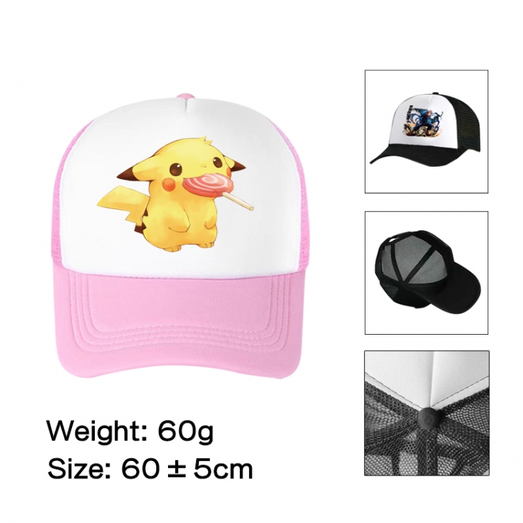 Pokemon Anime peripheral color printed mesh cap baseball cap size 60 ± 5cm