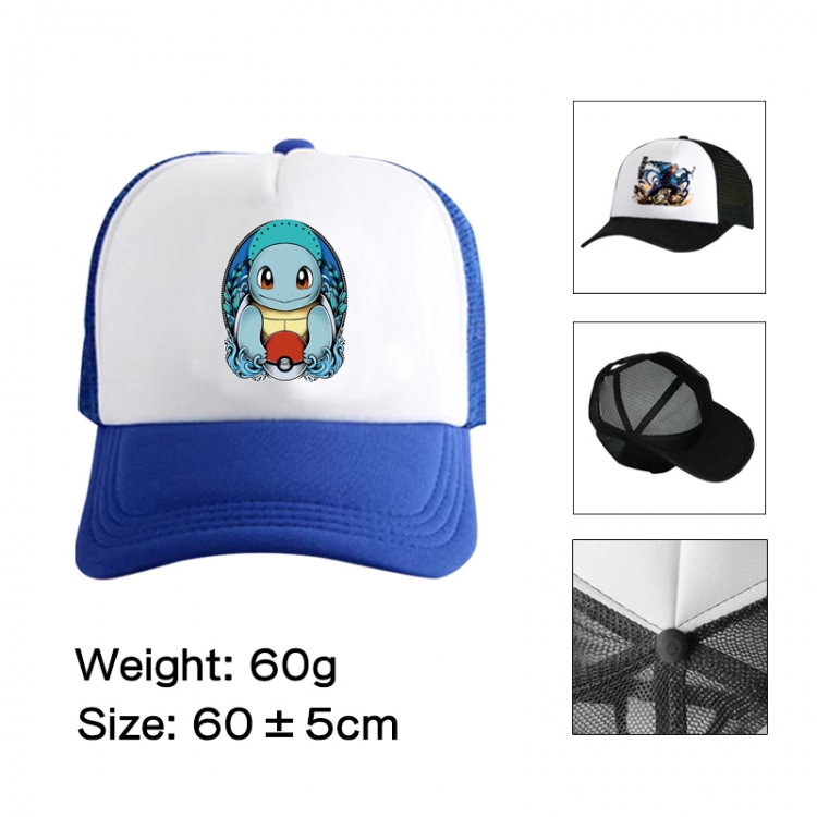 Pokemon Anime peripheral color printed mesh cap baseball cap size 60 ± 5cm
