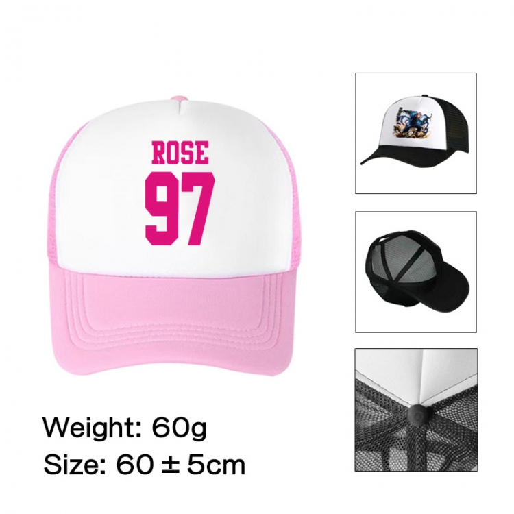 BLACK PINK Anime peripheral color printed mesh cap baseball cap size 60 ± 5cm