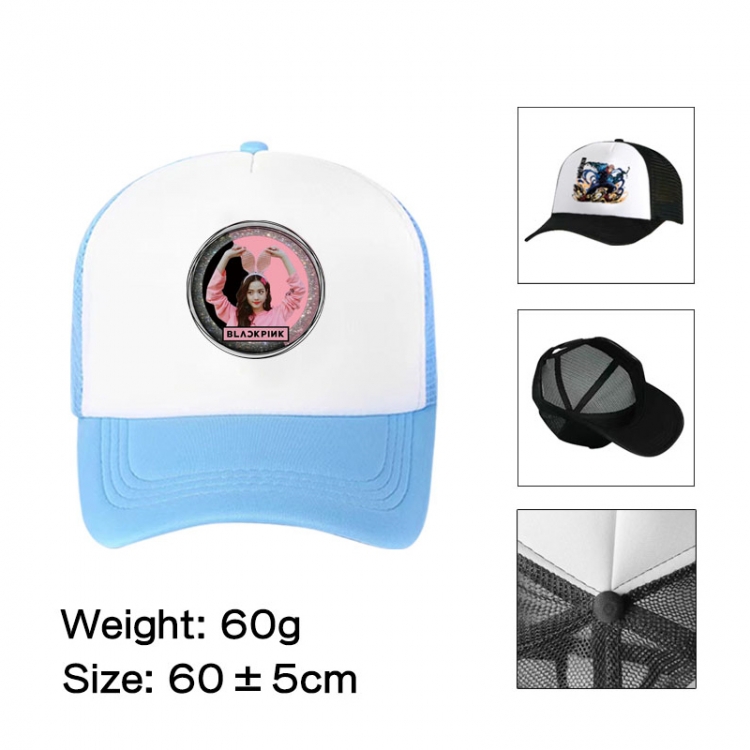 BLACK PINK Anime peripheral color printed mesh cap baseball cap size 60 ± 5cm