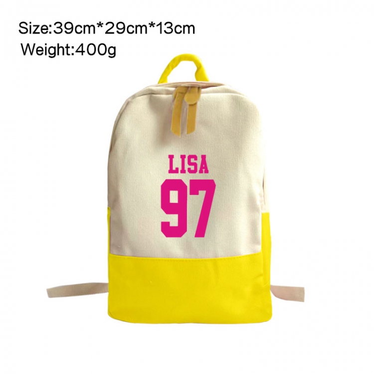 BLACK PING Anime Surrounding Canvas Colorful Backpack 39x29x13cm