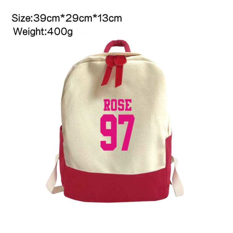 BLACK PING Anime Surrounding Canvas Colorful Backpack 39x29x13cm