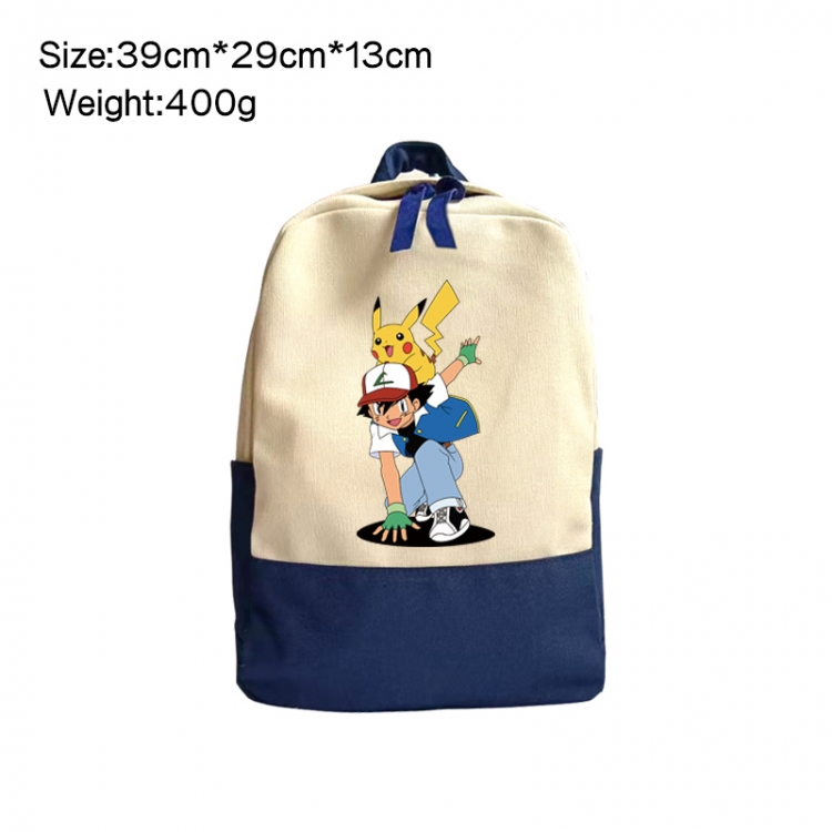 Pokemon Anime Surrounding Canvas Colorful Backpack 39x29x13cm