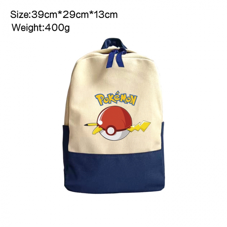 Pokemon Anime Surrounding Canvas Colorful Backpack 39x29x13cm