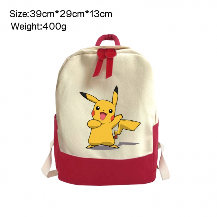 Pokemon Anime Surrounding Canvas Colorful Backpack 39x29x13cm