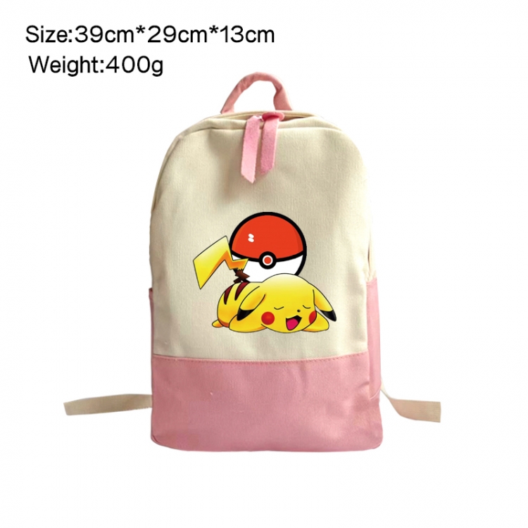 Pokemon Anime Surrounding Canvas Colorful Backpack 39x29x13cm