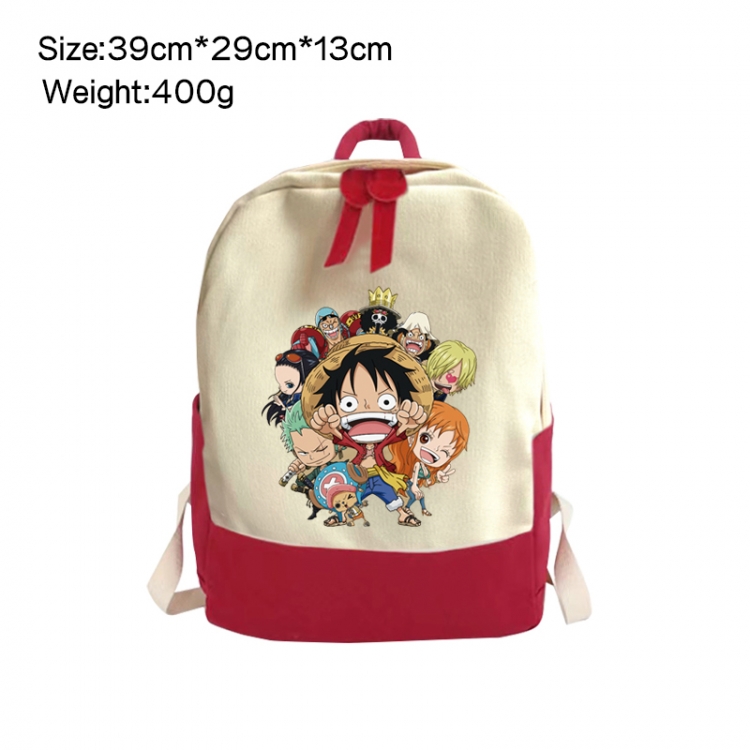 One Piece Anime Surrounding Canvas Colorful Backpack 39x29x13cm