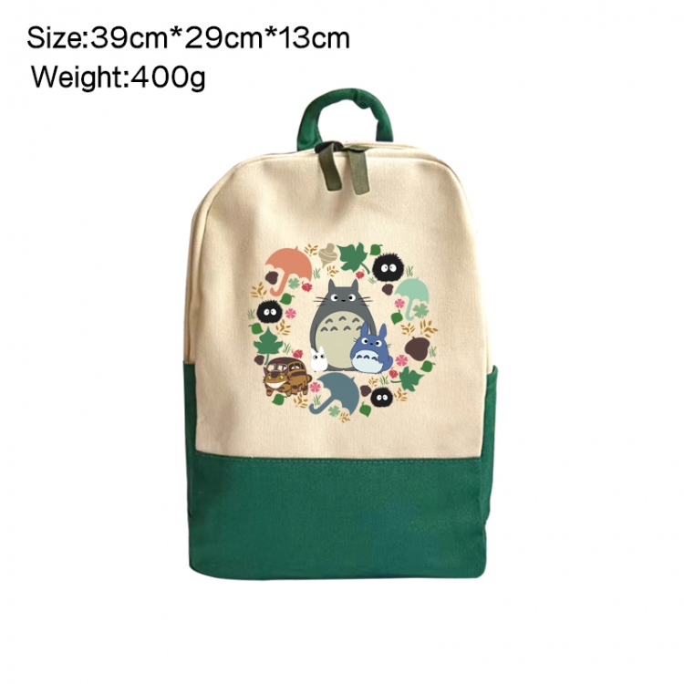 TOTORO Anime Surrounding Canvas Colorful Backpack 39x29x13cm