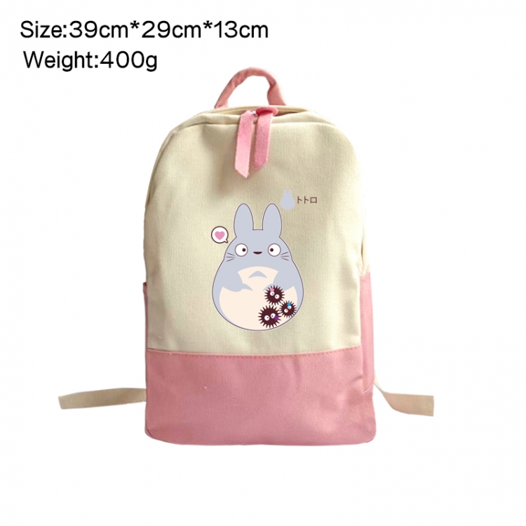 TOTORO Anime Surrounding Canvas Colorful Backpack 39x29x13cm