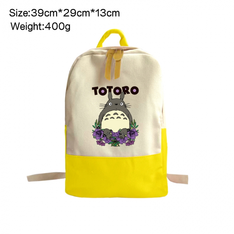 TOTORO Anime Surrounding Canvas Colorful Backpack 39x29x13cm