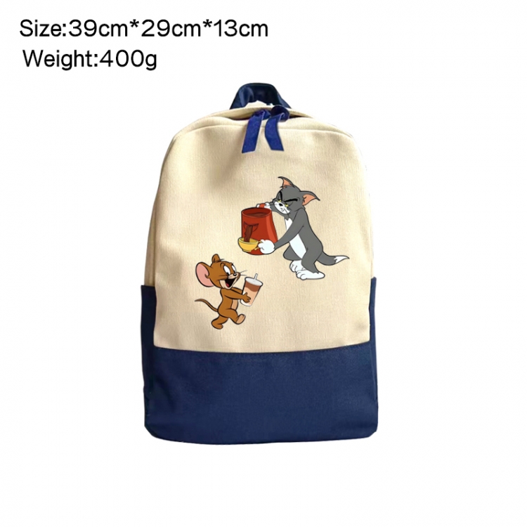 Tom and Jerry Anime Surrounding Canvas Colorful Backpack 39x29x13cm