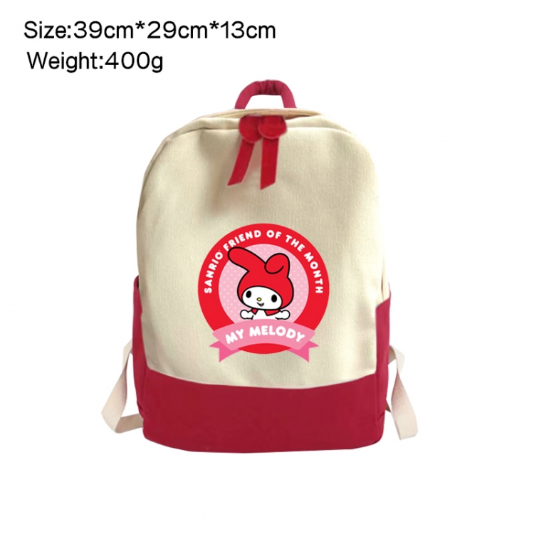 sanrio Anime Surrounding Canvas Colorful Backpack 39x29x13cm