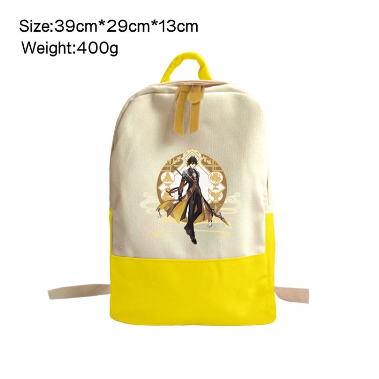 Genshin Impact Anime Surrounding Canvas Colorful Backpack 39x29x13cm