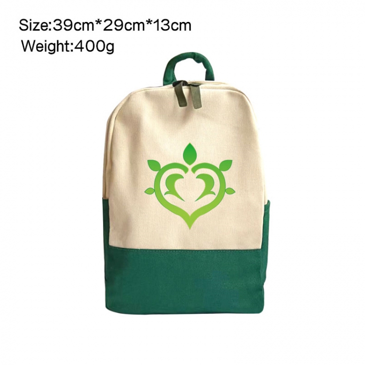 Genshin Impact Anime Surrounding Canvas Colorful Backpack 39x29x13cm