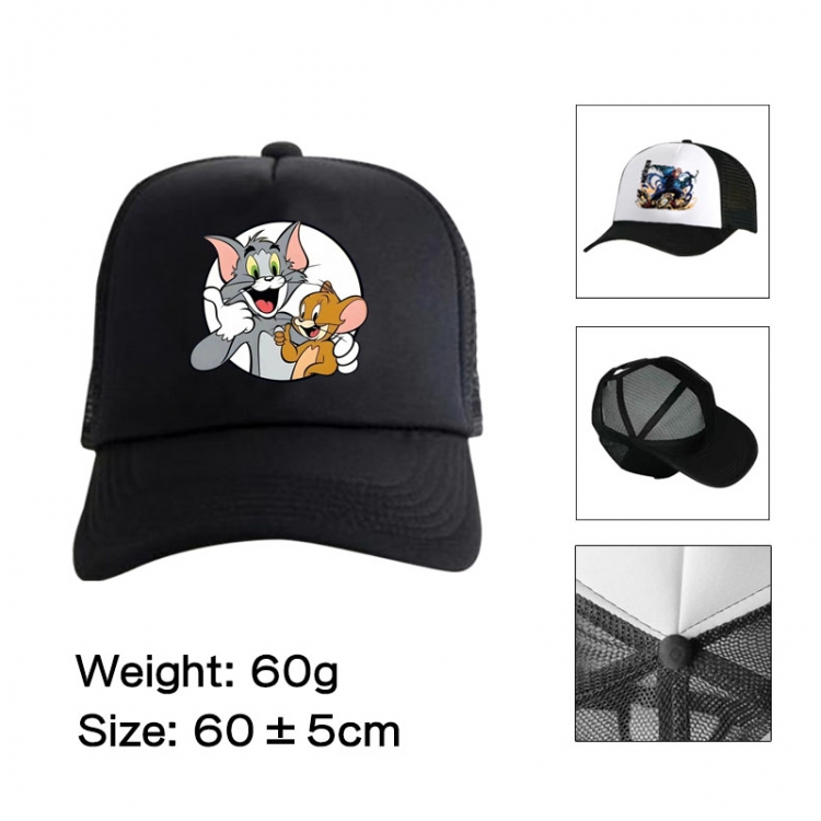 Tom and Jerry Anime peripheral color printed mesh cap baseball cap size 60 ± 5cm