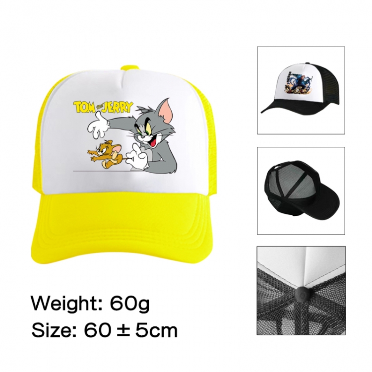 Tom and Jerry Anime peripheral color printed mesh cap baseball cap size 60 ± 5cm