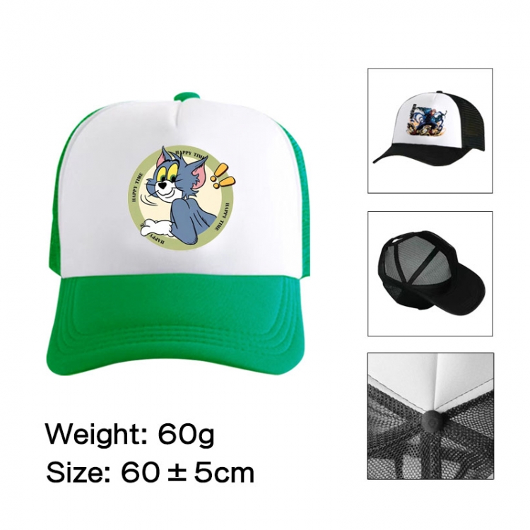 Tom and Jerry Anime peripheral color printed mesh cap baseball cap size 60 ± 5cm