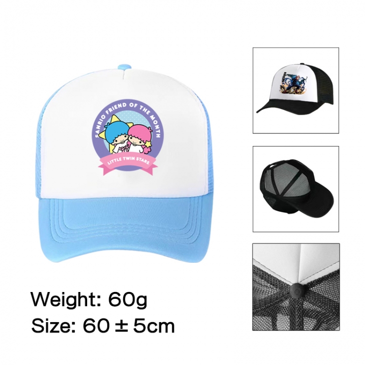 sanrio Anime peripheral color printed mesh cap baseball cap size 60 ± 5cm