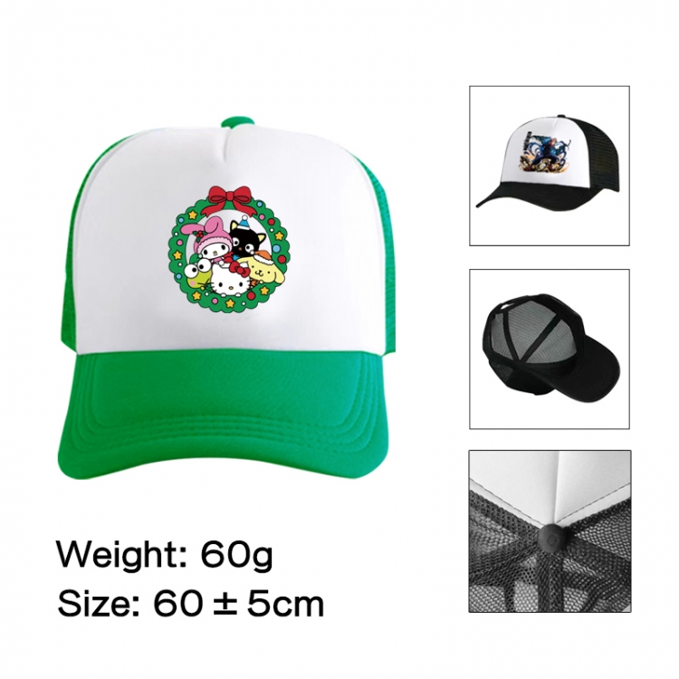 sanrio Anime peripheral color printed mesh cap baseball cap size 60 ± 5cm