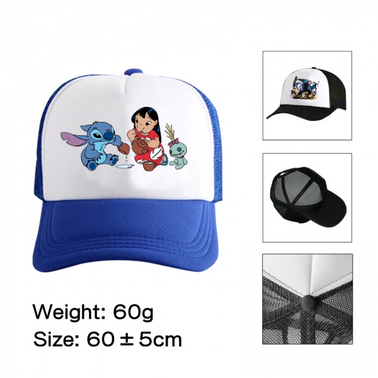 Lilo & Stitch Anime peripheral color printed mesh cap baseball cap size 60 ± 5cm