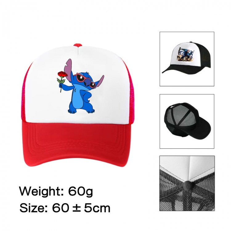 Lilo & Stitch Anime peripheral color printed mesh cap baseball cap size 60 ± 5cm