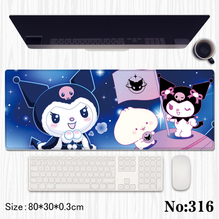 Kuromi Anime peripheral computer mouse pad office desk pad multifunctional pad 80X30X0.3cm