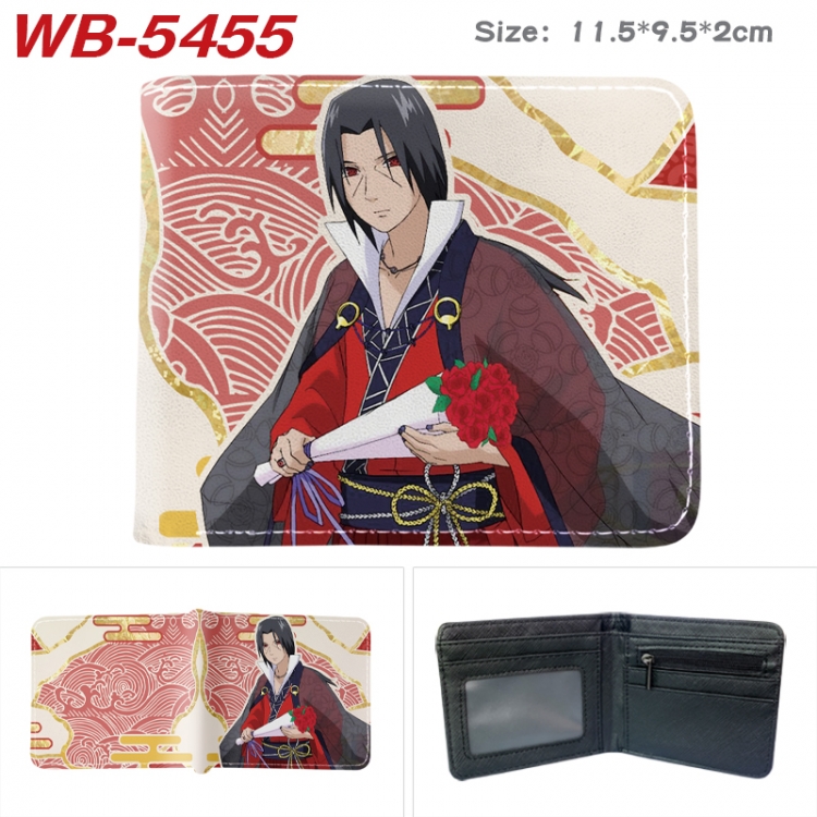 Naruto Animation color PU leather half fold wallet 11.5X9X2CM WB-5455A