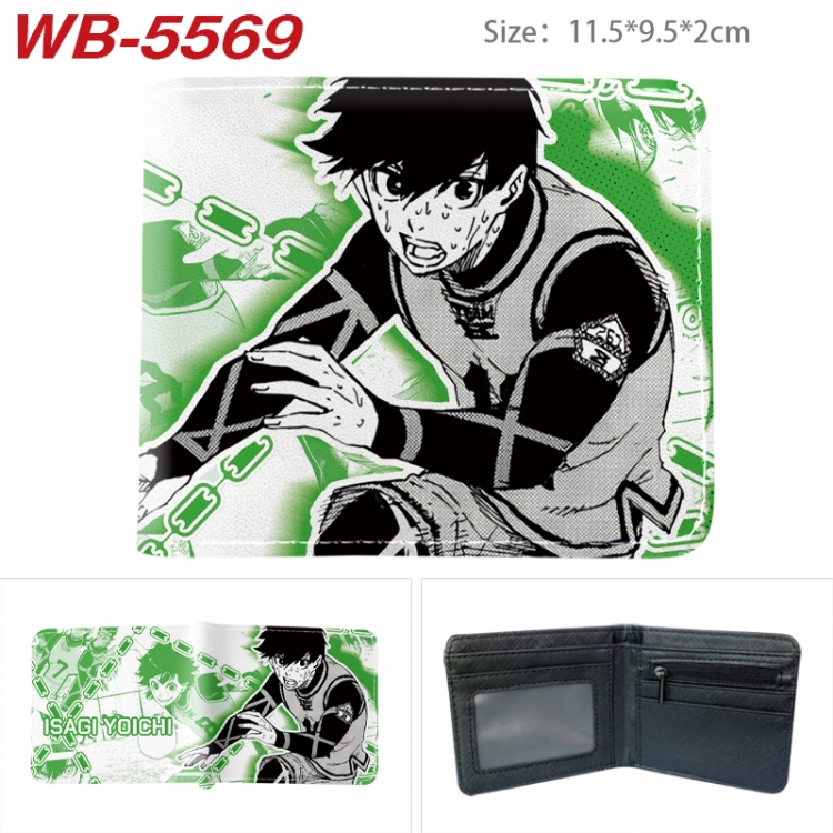 BLUE LOCK Animation color PU leather half fold wallet 11.5X9X2CM WB-5569A