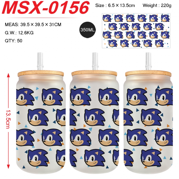 Minecraft Anime frosted glass cup with straw 350ML  MSX-0156