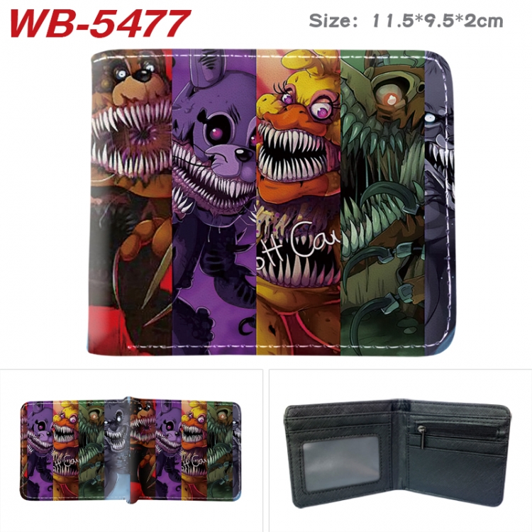 Five Nights at Freddys Animation color PU leather half fold wallet 11.5X9X2CM