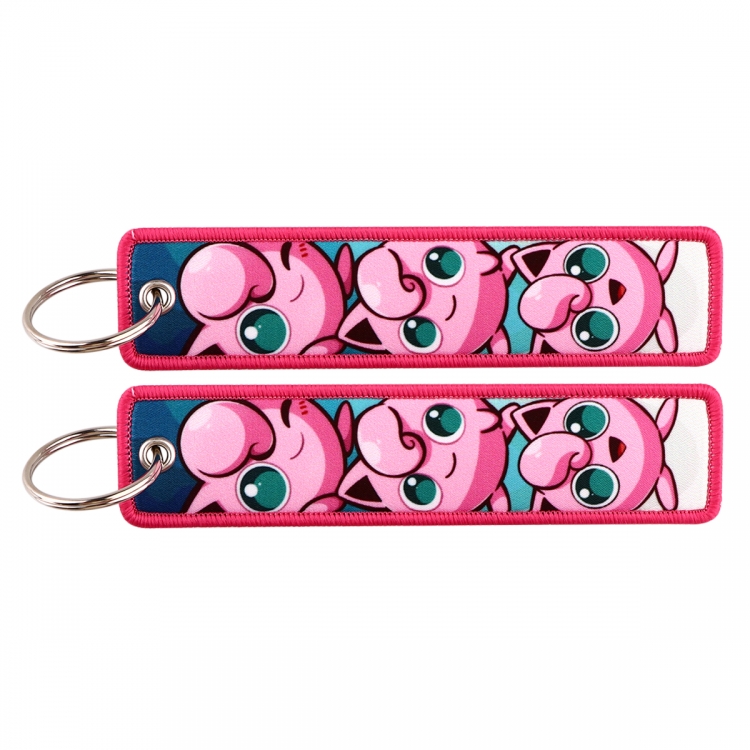 Pokemon Double sided color woven label keychain with thickened hanging rope 13x3cm 10G price for 5 pcs