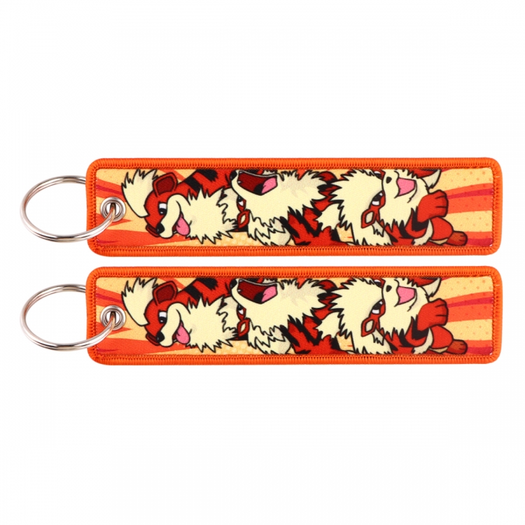 Pokemon Double sided color woven label keychain with thickened hanging rope 13x3cm 10G price for 5 pcs