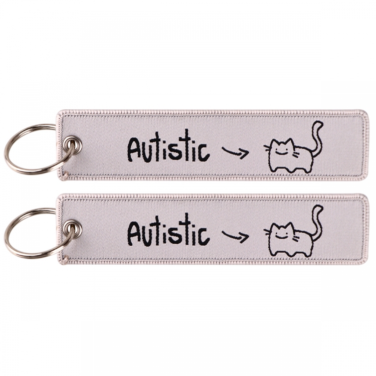 Quotations series Double sided color woven label keychain with thickened hanging rope 13x3cm 10G price for 5 pcs